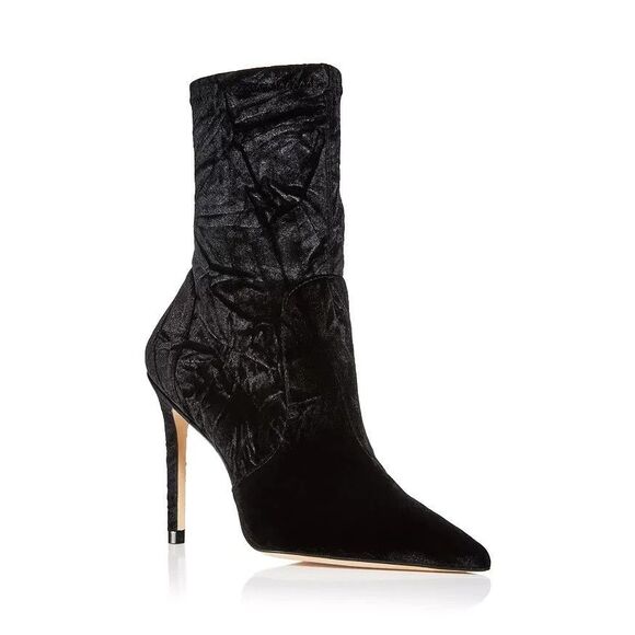 Stuart Weitzman Shoes - New STUART WEITZMAN Women's Stuart 100 Stretch Velvet Booties in Black Size 10